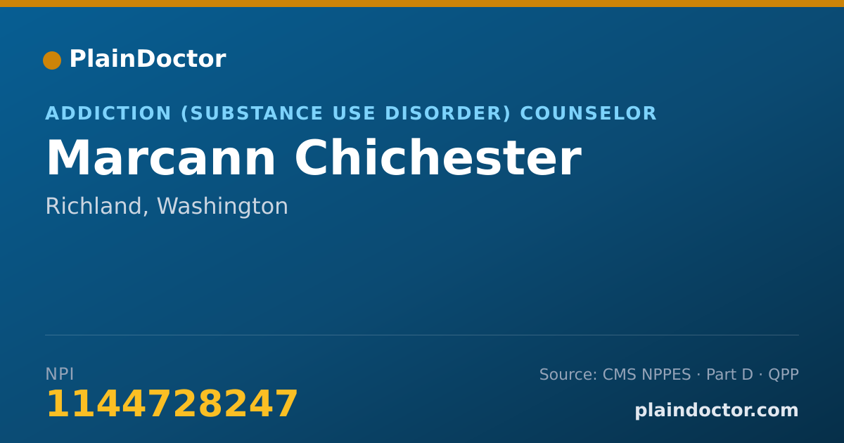 Shareable card for Marcann Chichester - Addiction (Substance Use Disorder) Counselor, Richland, WA