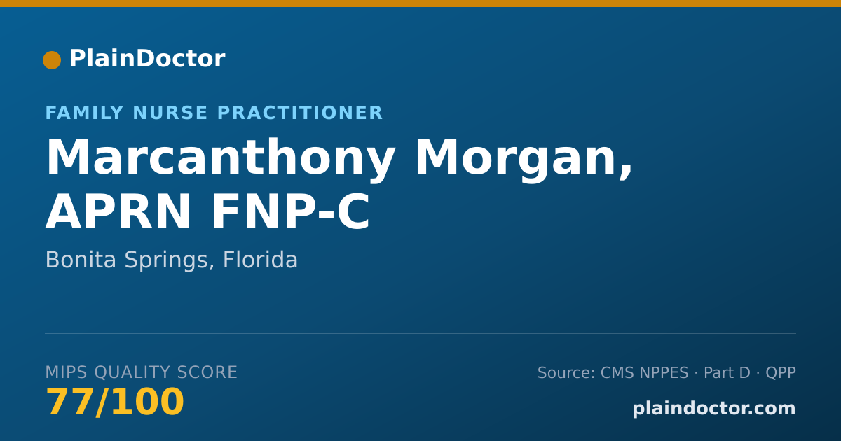 Shareable card for Marcanthony Morgan, APRN FNP-C - Family Nurse Practitioner, Bonita Springs, FL