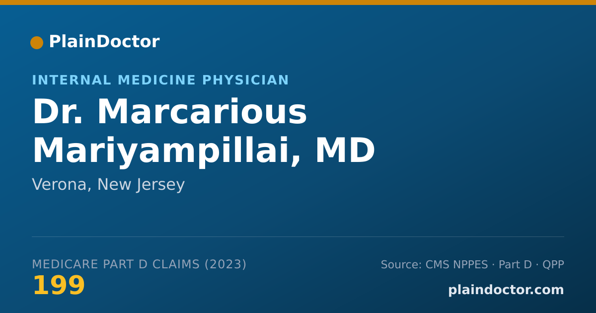 Shareable card for Marcarious Mariyampillai, MD - Internal Medicine Physician, Verona, NJ