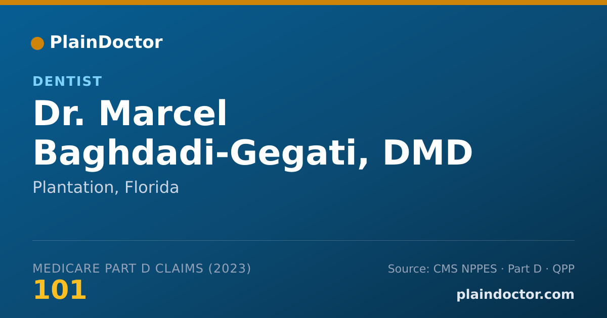 Shareable card for Marcel Baghdadi-Gegati, DMD - Dentist, Plantation, FL