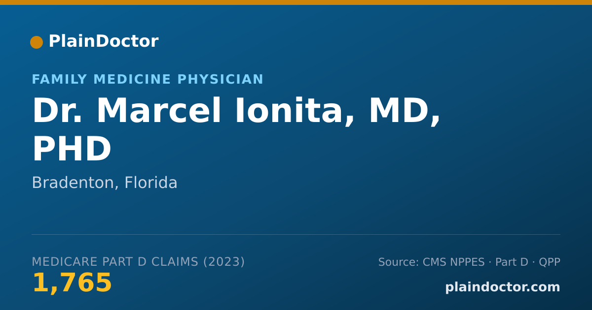 Shareable card for Marcel Ionita, MD, PHD - Family Medicine Physician, Bradenton, FL