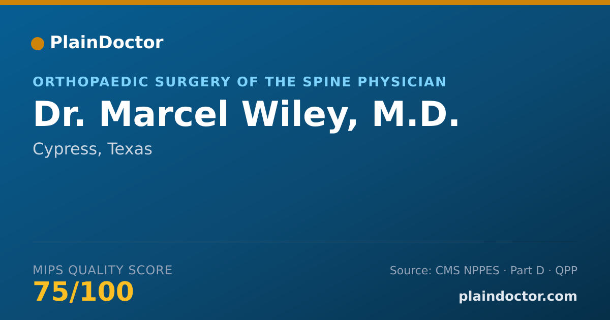 Shareable card for Marcel Wiley, M.D. - Orthopaedic Surgery of the Spine Physician, Cypress, TX