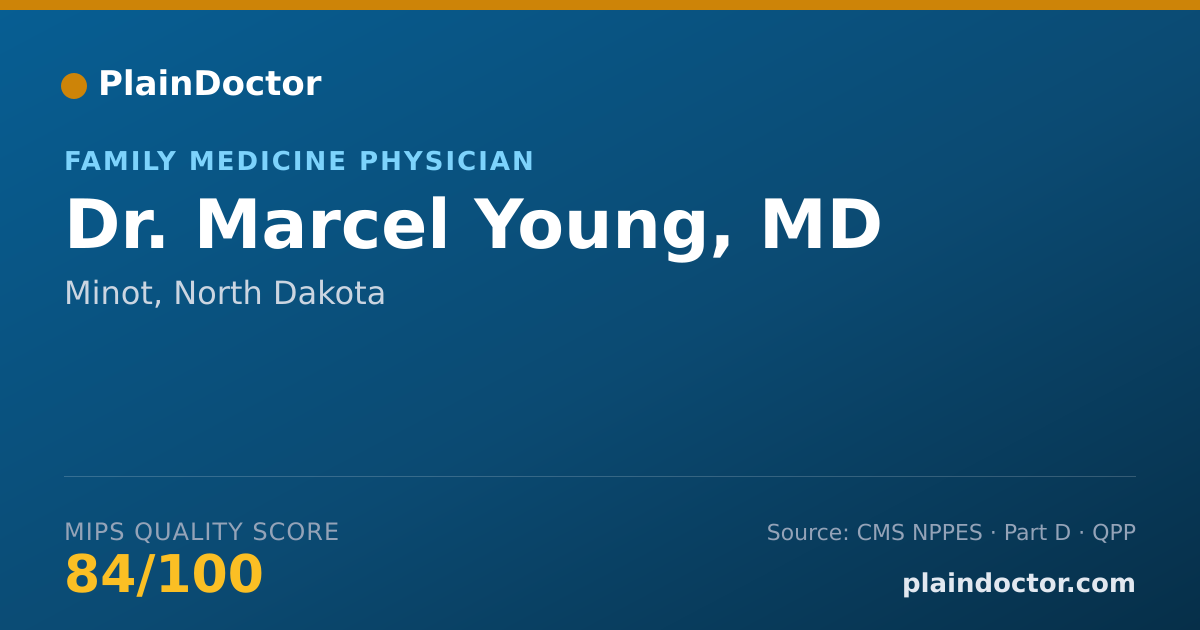 Shareable card for Marcel Young, MD - Family Medicine Physician, Minot, ND