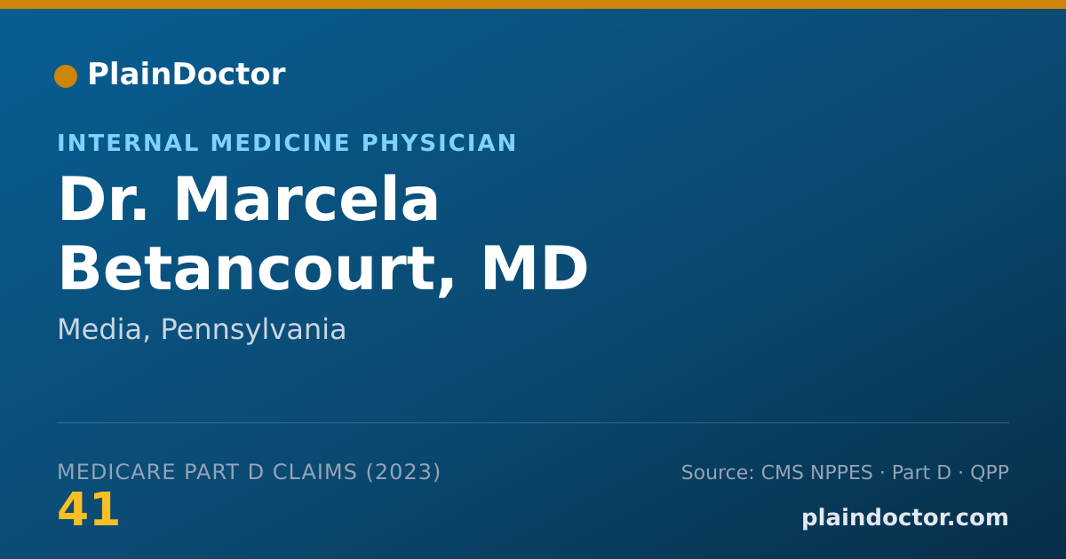 Shareable card for Marcela Betancourt, MD - Internal Medicine Physician, Media, PA