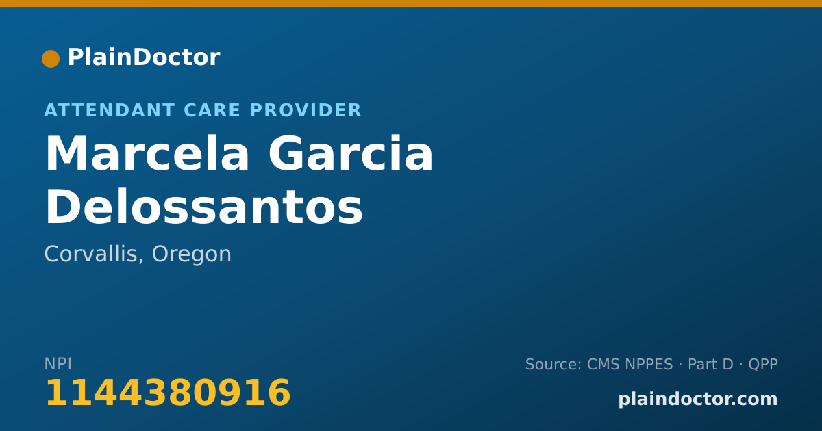 Shareable card for Marcela Garcia Delossantos - Attendant Care Provider, Corvallis, OR