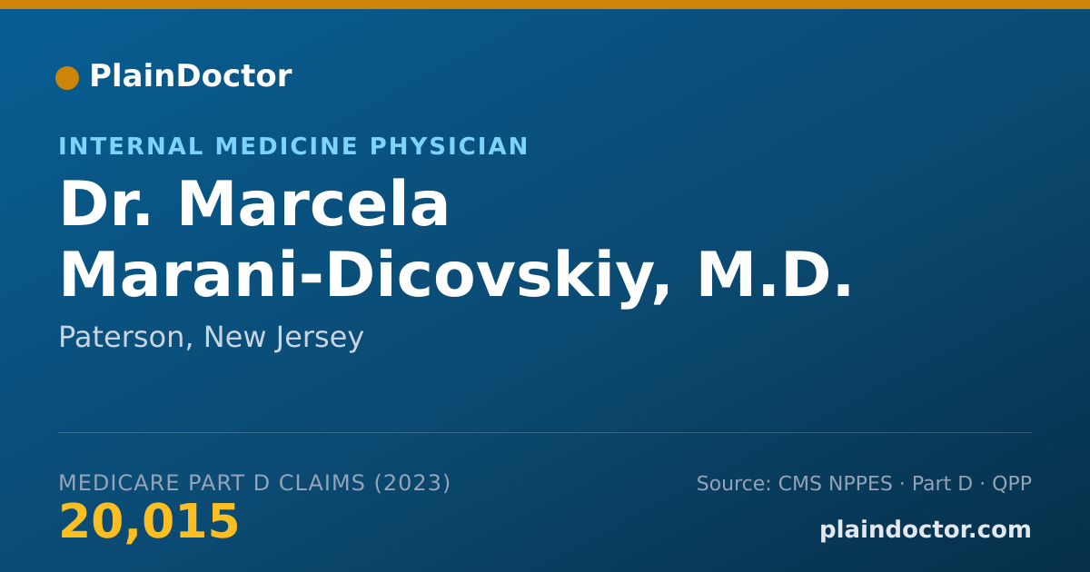 Shareable card for Marcela Marani-Dicovskiy, M.D. - Internal Medicine Physician, Paterson, NJ