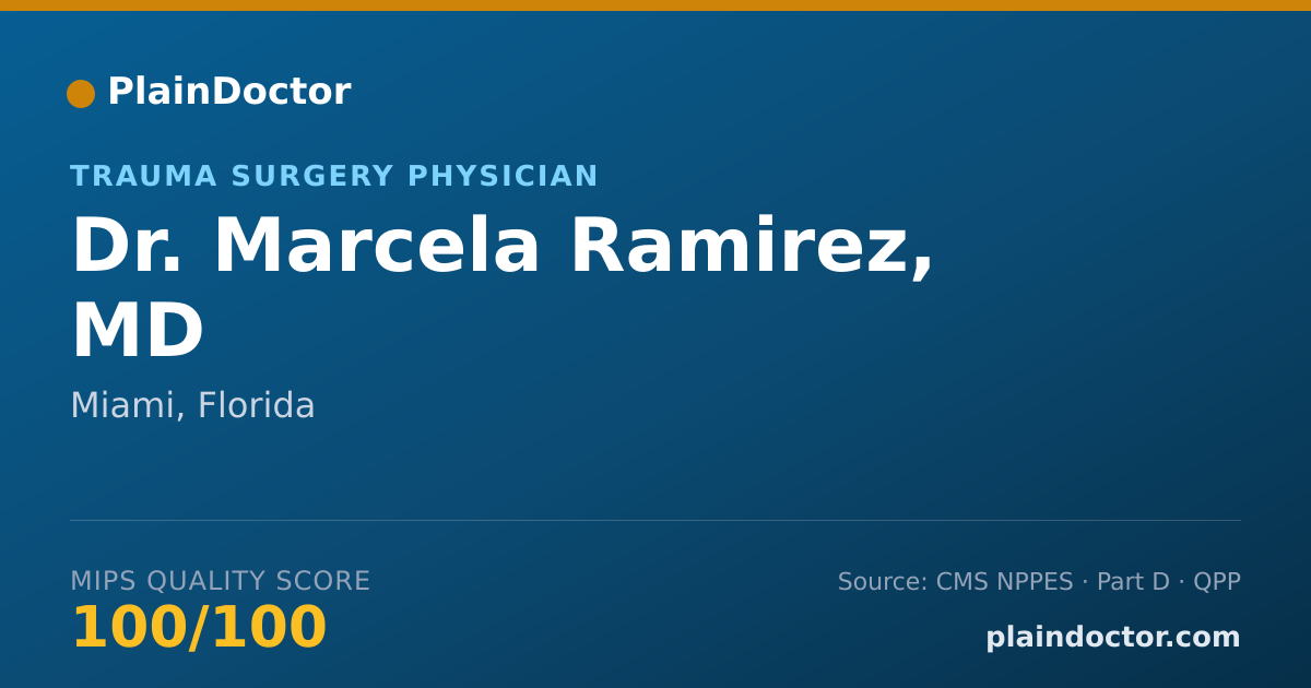 Shareable card for Marcela Ramirez, MD - Surgery Physician, Miami, FL