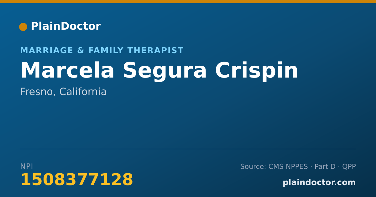 Shareable card for Marcela Segura Crispin - Marriage & Family Therapist, Fresno, CA