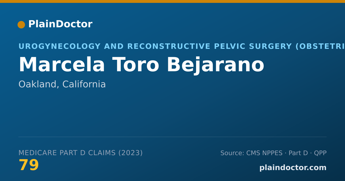 Shareable card for Marcela Toro Bejarano - Urogynecology and Reconstructive Pelvic Surgery (Obstetrics & Gynecology) Physician, Oakland, CA