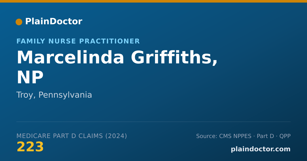 Shareable card for Marcelinda Griffiths, NP - Family Nurse Practitioner, Troy, PA