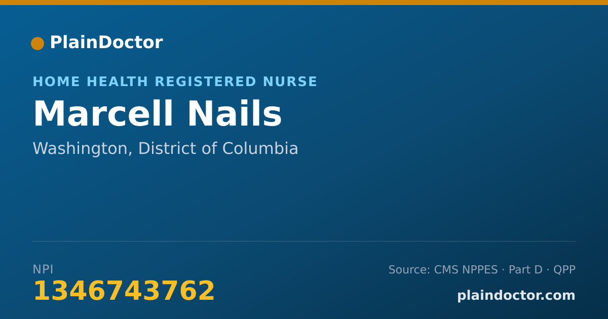Shareable card for Marcell Nails - Home Health Registered Nurse, Washington, DC
