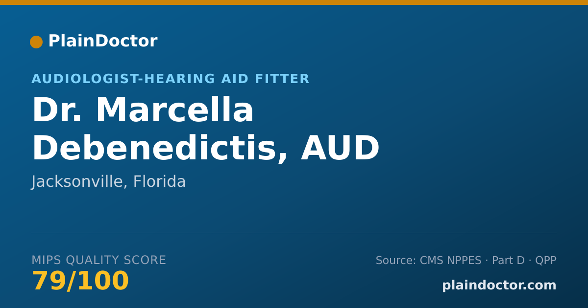 Shareable card for Marcella Debenedictis, AUD - Audiologist-Hearing Aid Fitter, Jacksonville, FL
