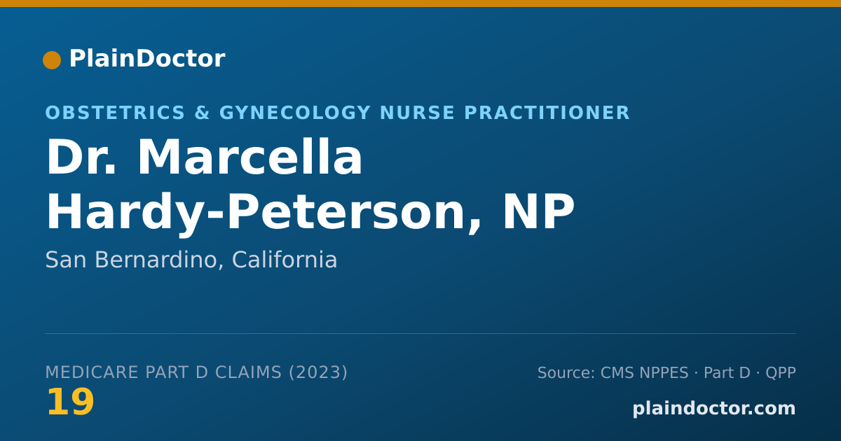 Shareable card for Marcella Hardy-Peterson, NP - Obstetrics & Gynecology Nurse Practitioner, San Bernardino, CA