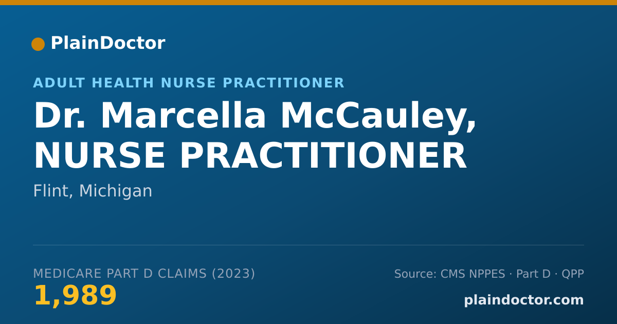 Shareable card for Marcella McCauley, NURSE PRACTITIONER - Adult Health Nurse Practitioner, Flint, MI