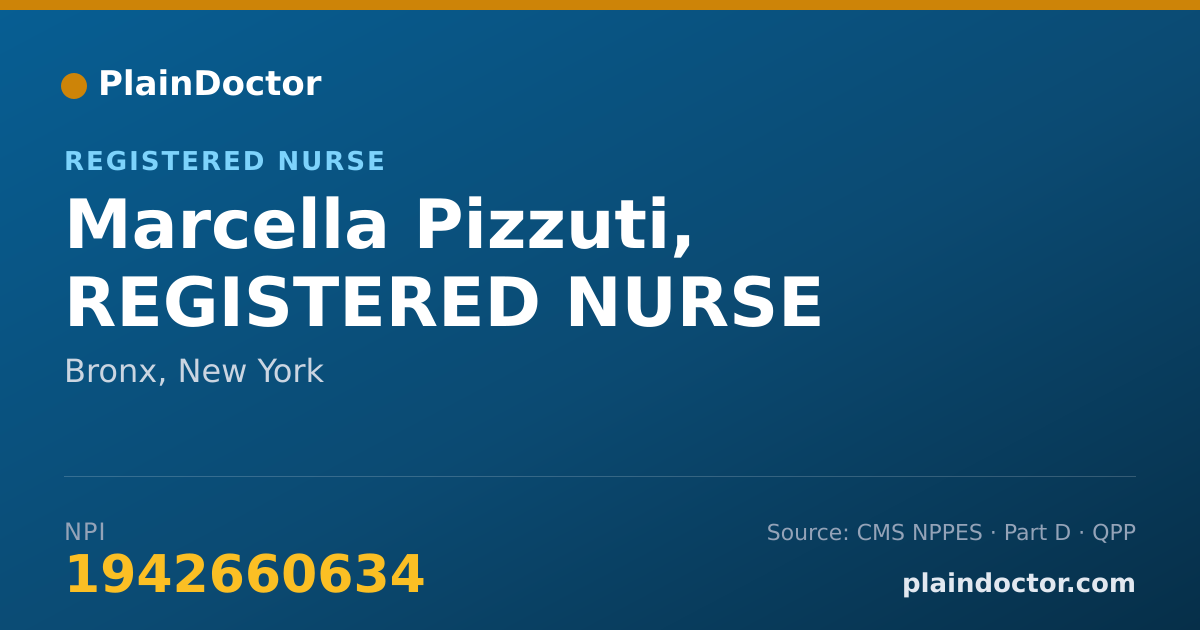 Shareable card for Marcella Pizzuti, REGISTERED NURSE - Registered Nurse, Bronx, NY