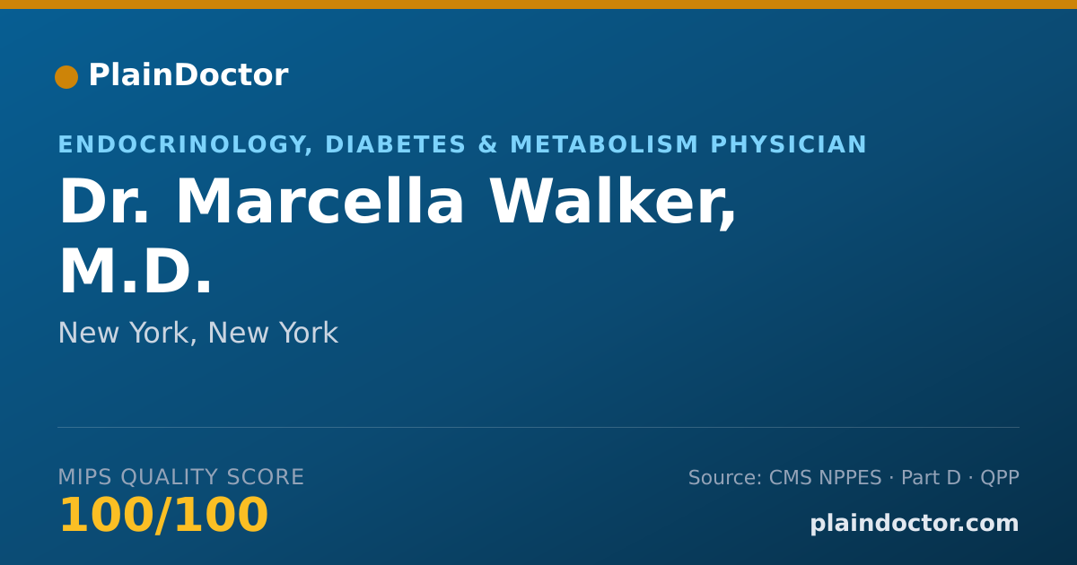 Shareable card for Marcella Walker, M.D. - Endocrinology, Diabetes & Metabolism Physician, New York, NY