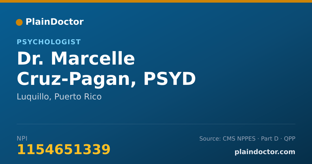 Shareable card for Marcelle Cruz-Pagan, PSYD - Psychologist, Luquillo, PR