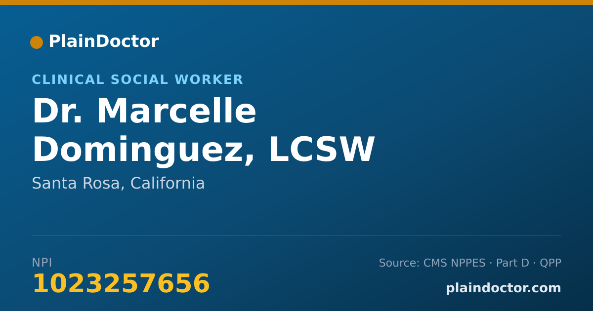 Shareable card for Marcelle Dominguez, LCSW - Clinical Social Worker, Santa Rosa, CA