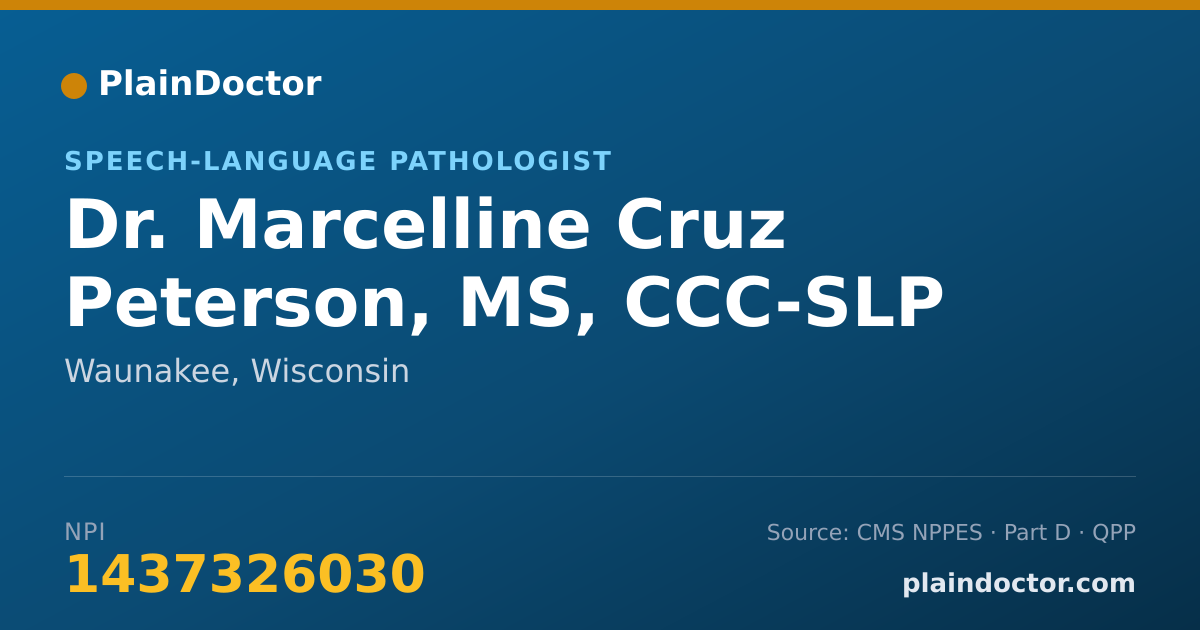 Shareable card for Marcelline Cruz Peterson, MS, CCC-SLP - Speech-Language Pathologist, Waunakee, WI