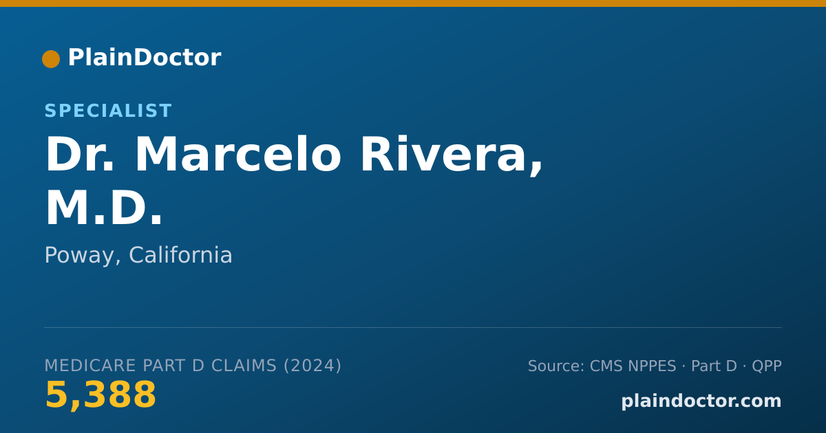Shareable card for Marcelo Rivera, M.D. - Specialist, Poway, CA