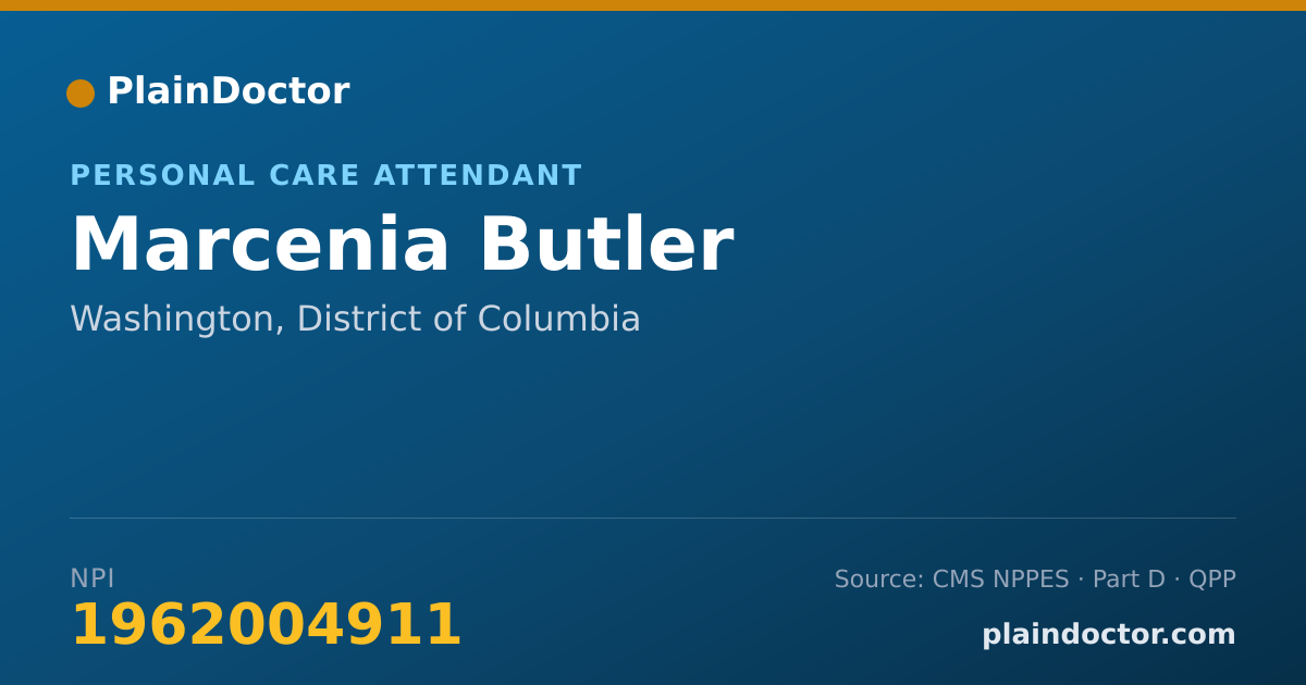 Shareable card for Marcenia Butler - Personal Care Attendant, Washington, DC