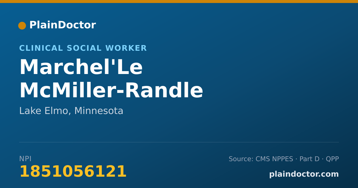 Shareable card for Marchel'Le McMiller-Randle - Clinical Social Worker, Lake Elmo, MN