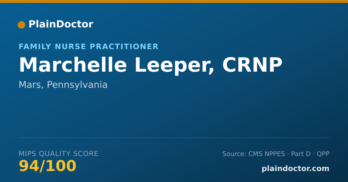 Shareable card for Marchelle Leeper, CRNP - Family Nurse Practitioner, Mars, PA