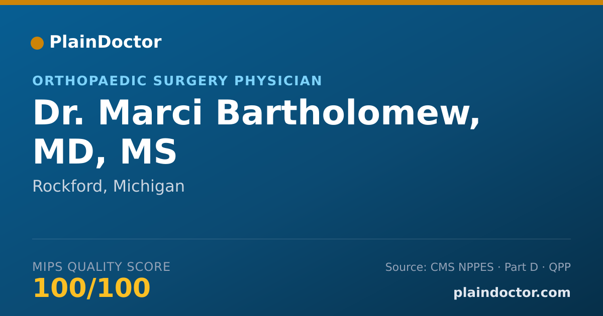 Shareable card for Marci Bartholomew, MD, MS - Orthopaedic Surgery Physician, Rockford, MI