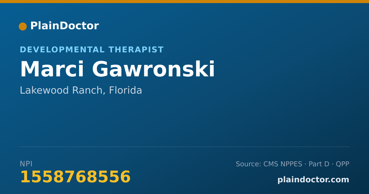 Shareable card for Marci Gawronski - Developmental Therapist, Lakewood Ranch, FL