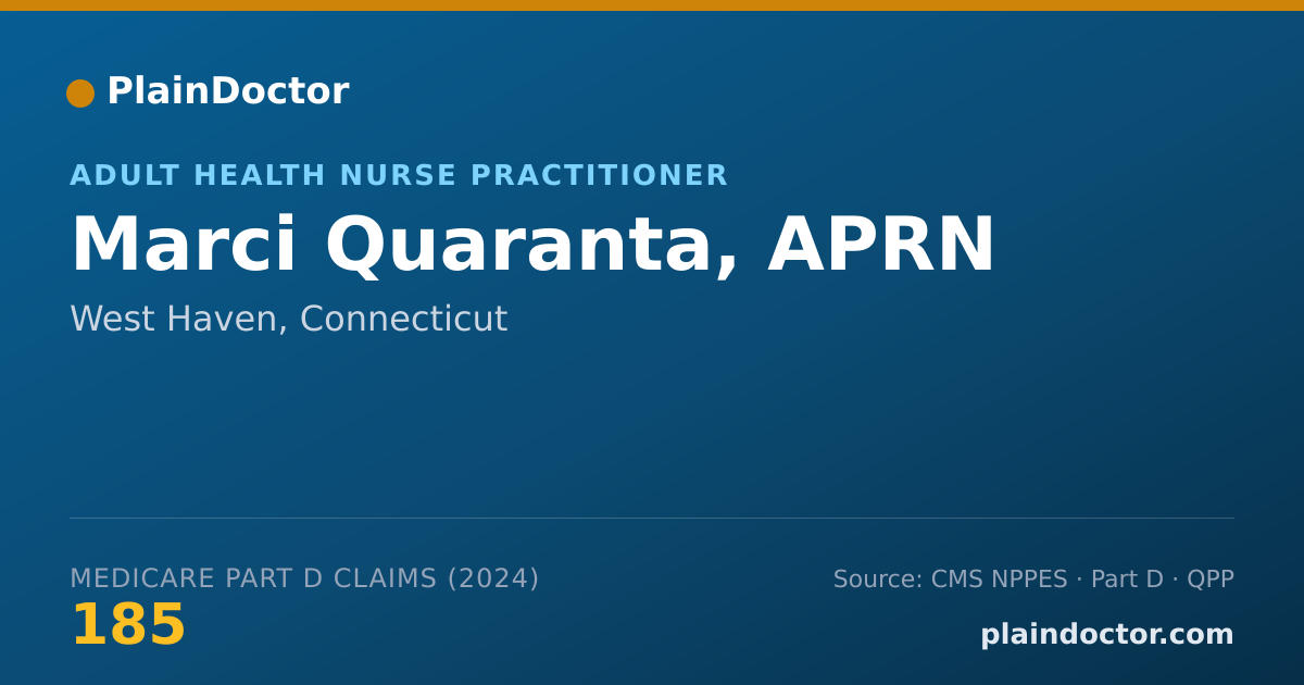 Shareable card for Marci Quaranta, APRN - Adult Health Nurse Practitioner, West Haven, CT