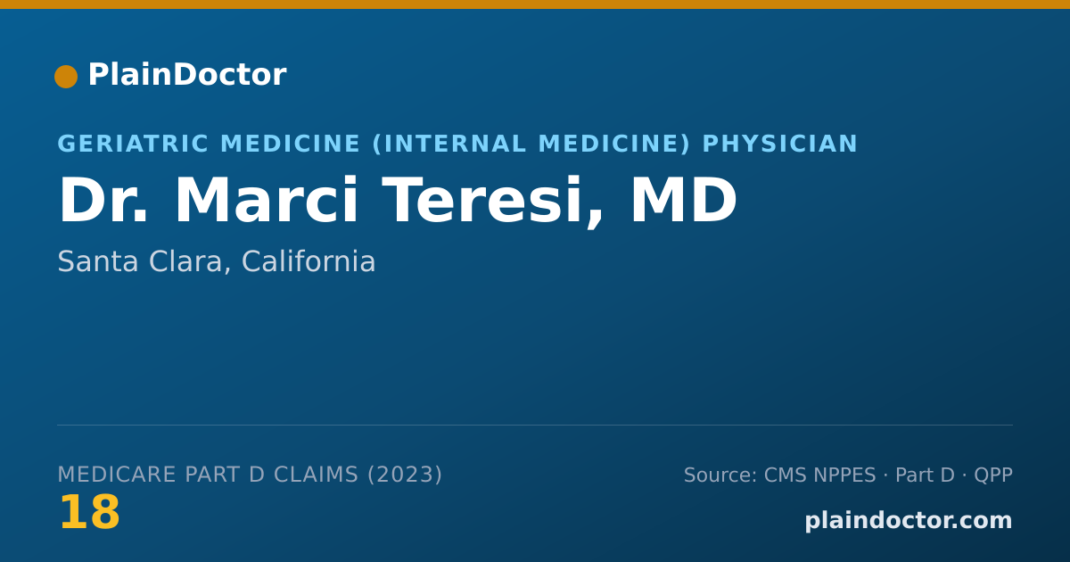 Shareable card for Marci Teresi, MD - Geriatric Medicine (Internal Medicine) Physician, Santa Clara, CA
