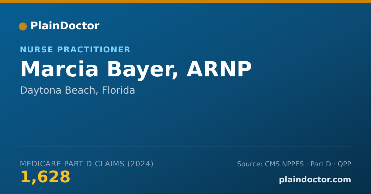 Shareable card for Marcia Bayer, ARNP - Nurse Practitioner, Daytona Beach, FL
