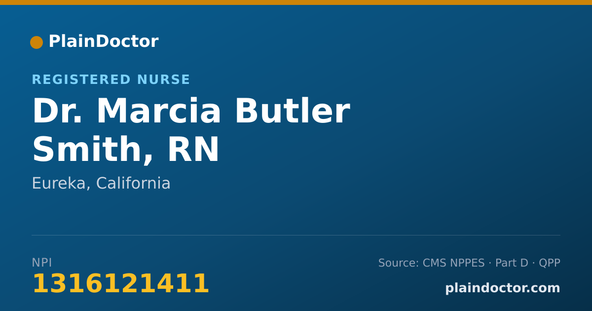 Shareable card for Marcia Butler Smith, RN - Registered Nurse, Eureka, CA