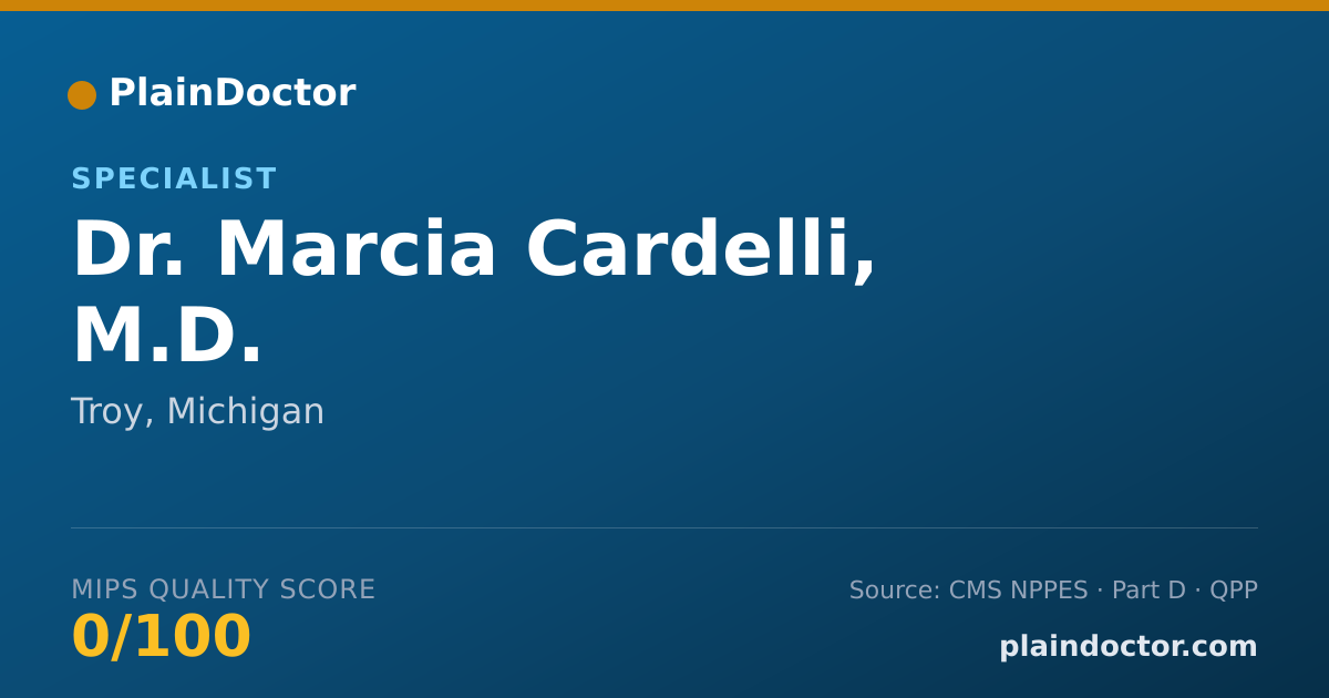 Shareable card for Marcia Cardelli, M.D. - Specialist, Troy, MI