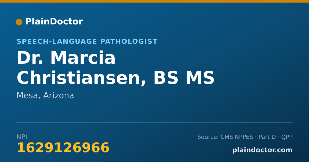 Shareable card for Marcia Christiansen, BS MS - Speech-Language Pathologist, Mesa, AZ