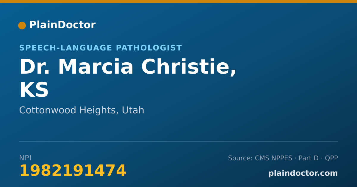 Shareable card for Marcia Christie, KS - Speech-Language Pathologist, Cottonwood Heights, UT