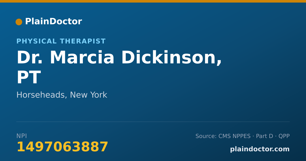 Shareable card for Marcia Dickinson, PT - Physical Therapist, Horseheads, NY