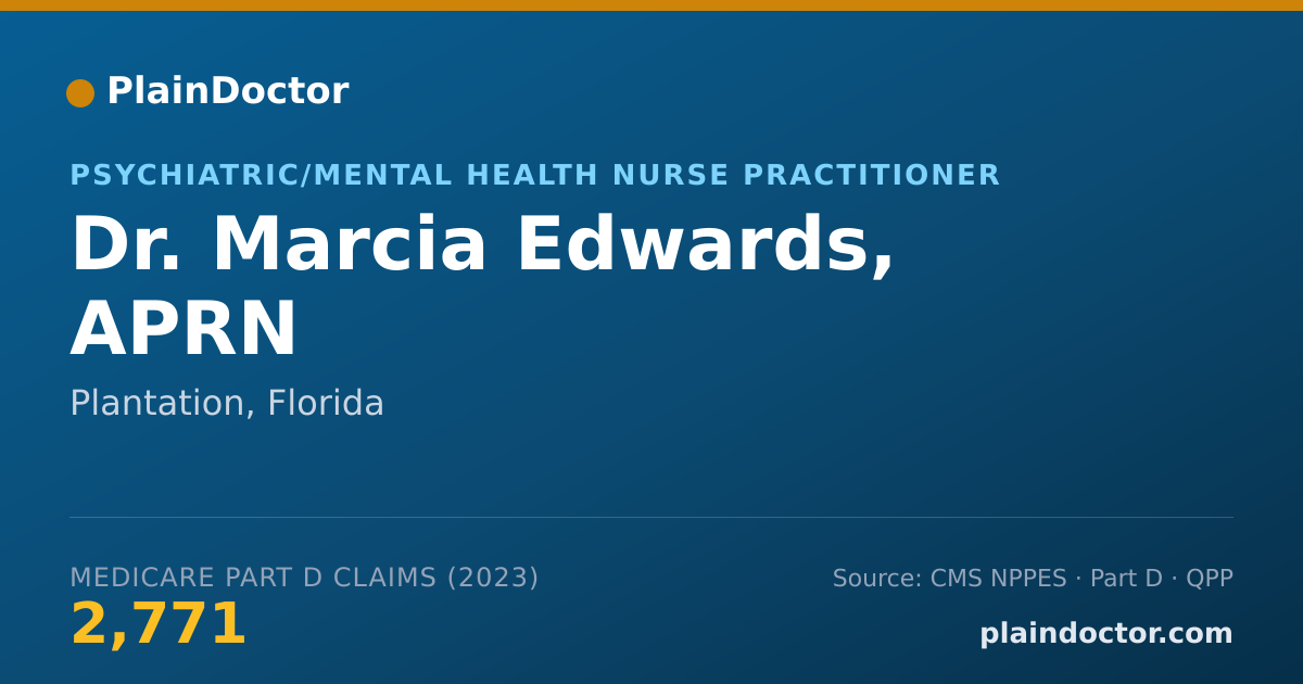 Shareable card for Marcia Edwards, APRN - Psychiatric/Mental Health Nurse Practitioner, Plantation, FL