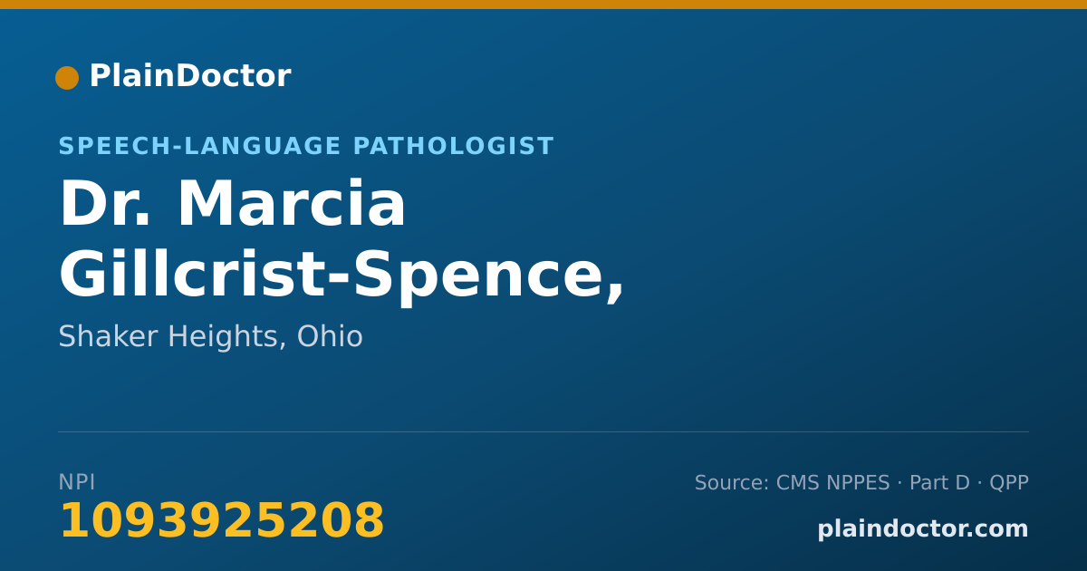 Shareable card for Marcia Gillcrist-Spence, CCC-SLP - Speech-Language Pathologist, Shaker Heights, OH