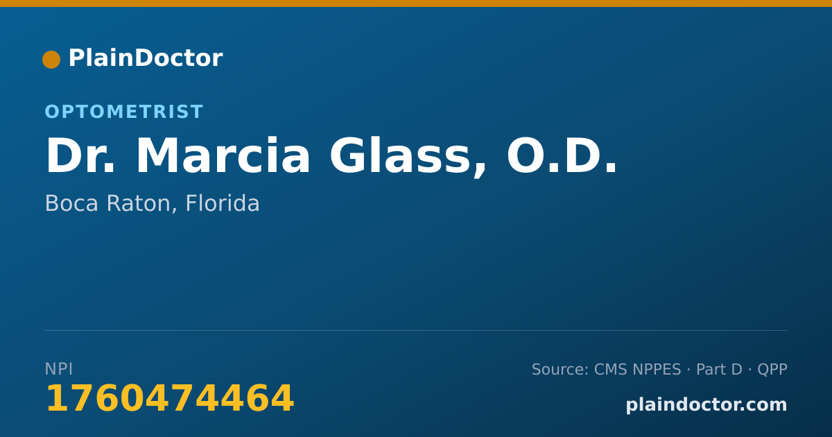 Shareable card for Marcia Glass, O.D. - Optometrist, Boca Raton, FL