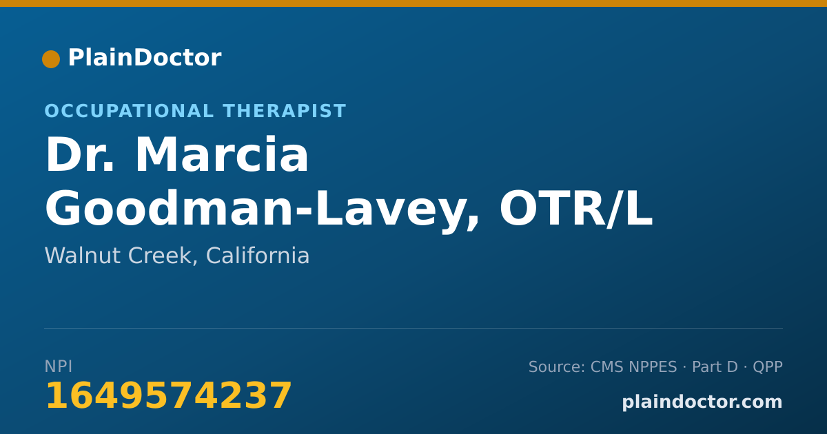 Shareable card for Marcia Goodman-Lavey, OTR/L - Occupational Therapist, Walnut Creek, CA