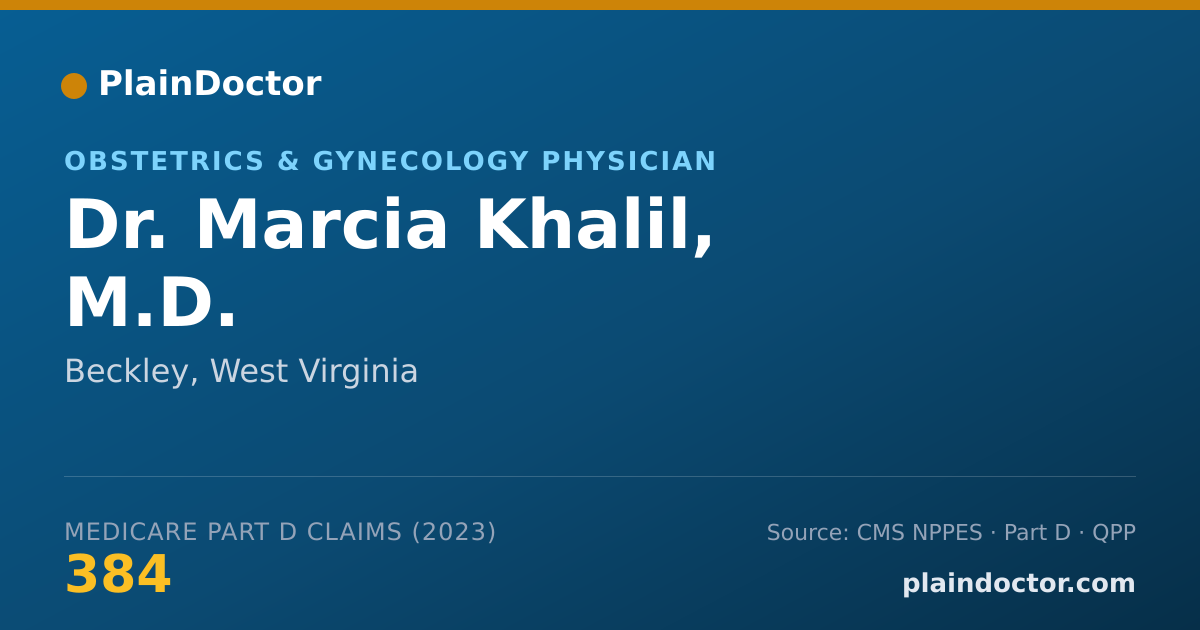 Shareable card for Marcia Khalil, M.D. - Obstetrics & Gynecology Physician, Beckley, WV