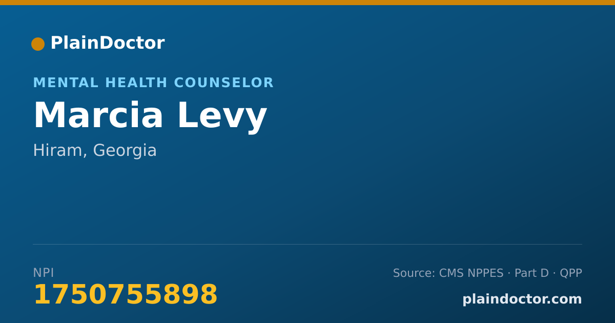 Shareable card for Marcia Levy - Mental Health Counselor, Hiram, GA