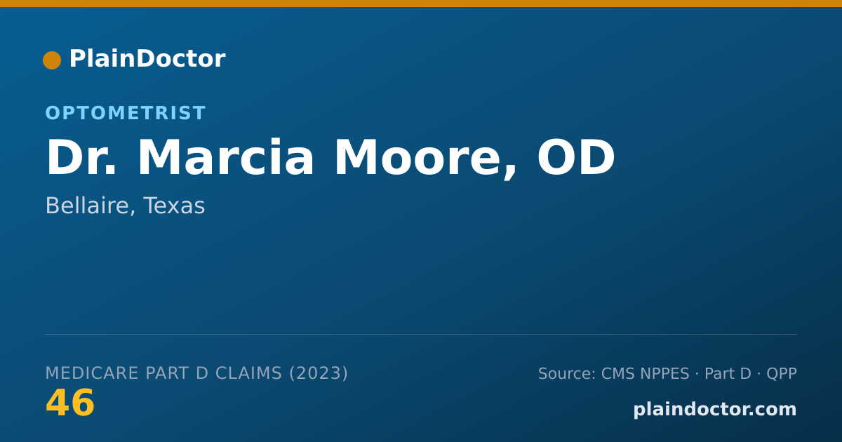 Shareable card for Marcia Moore, OD - Optometrist, Bellaire, TX