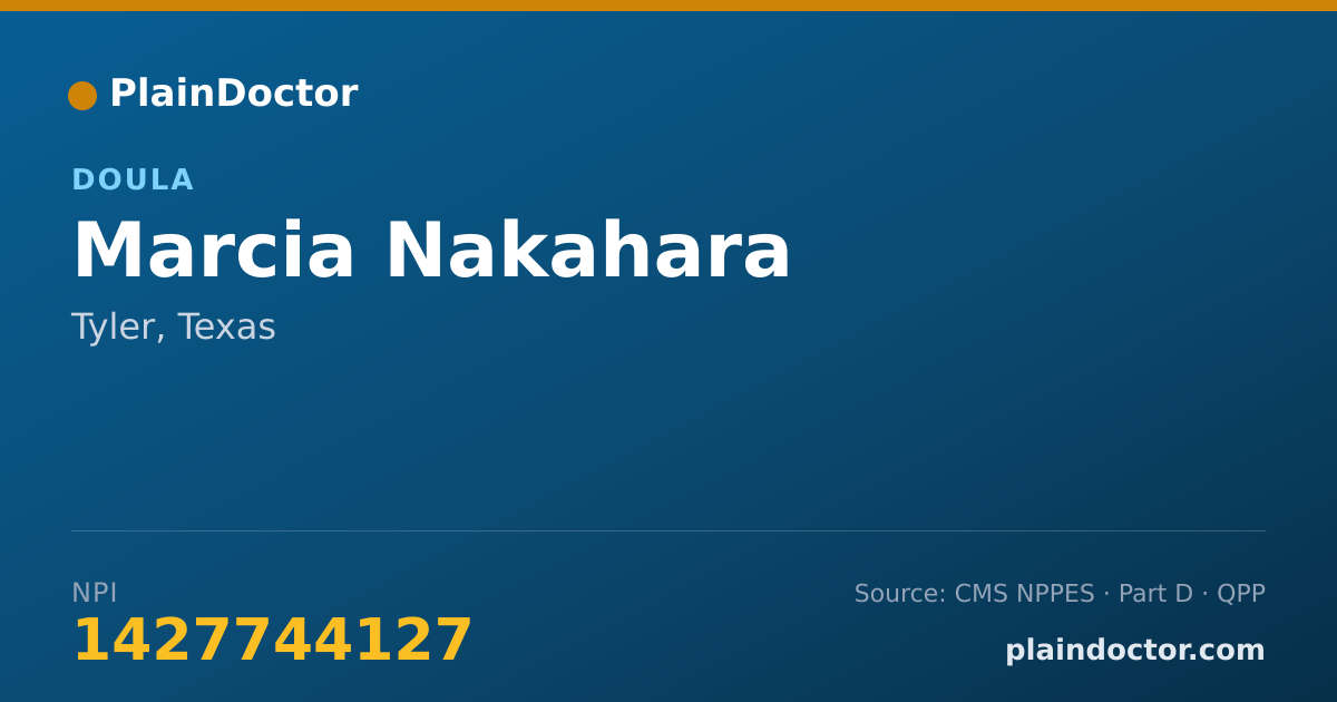 Shareable card for Marcia Nakahara - Doula, Tyler, TX