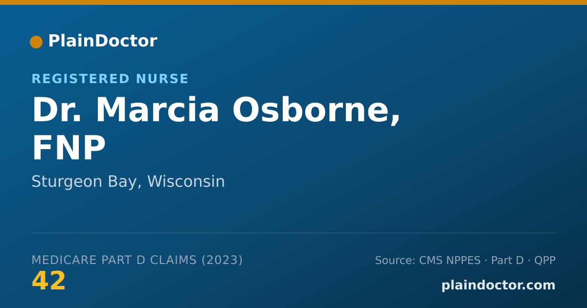 Shareable card for Marcia Osborne, FNP - Registered Nurse, Sturgeon Bay, WI
