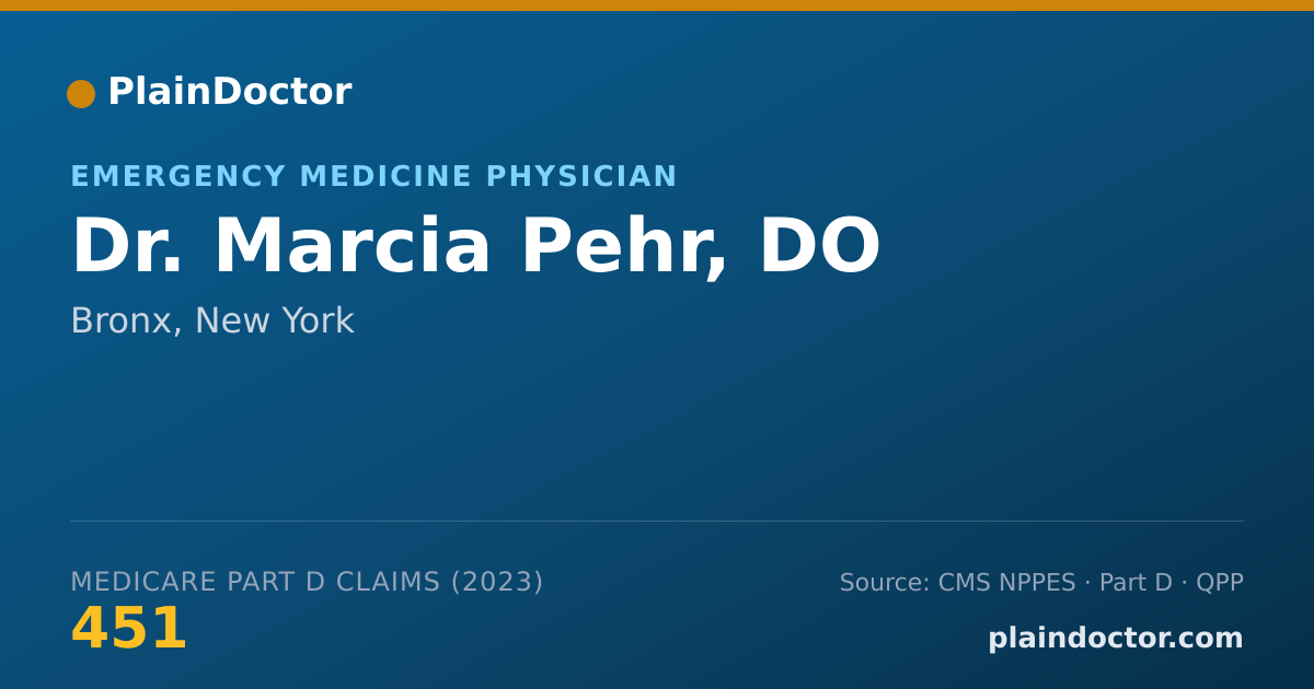 Shareable card for Marcia Pehr, DO - Emergency Medicine Physician, Bronx, NY