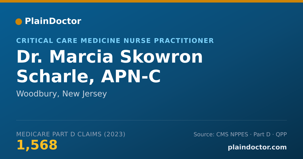 Shareable card for Marcia Skowron Scharle, APN-C - Critical Care Medicine Nurse Practitioner, Woodbury, NJ
