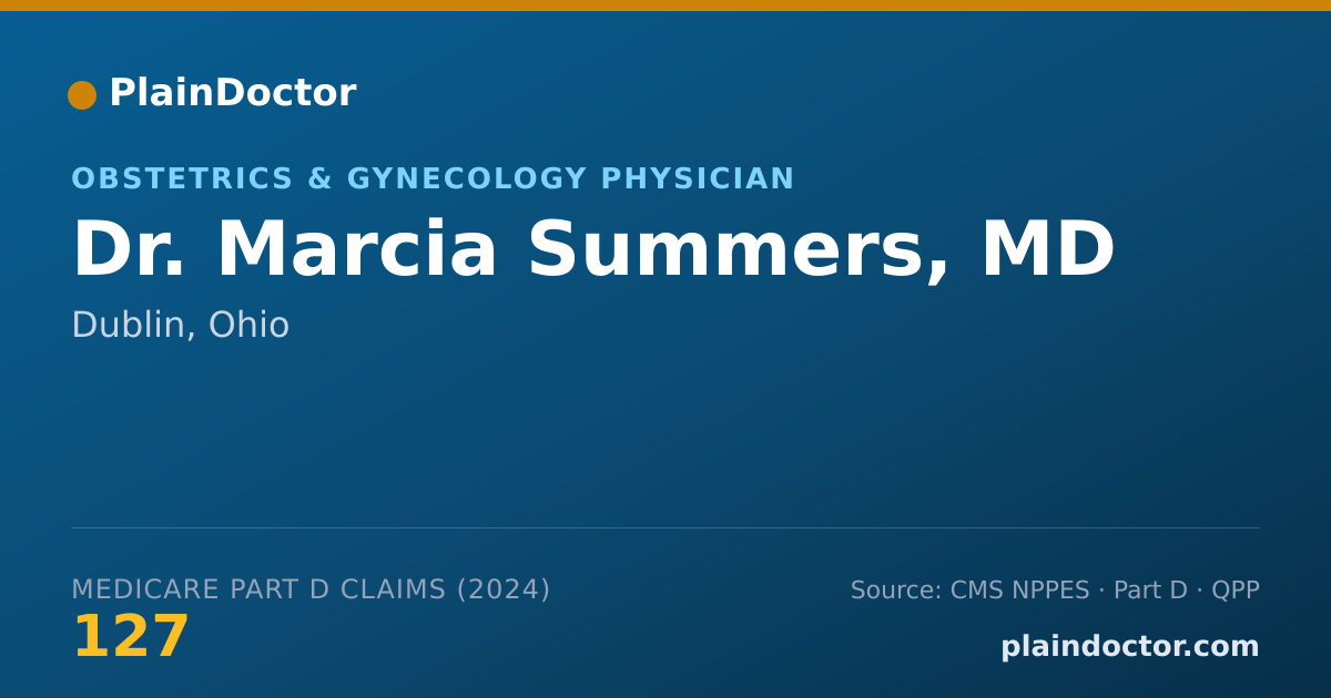 Shareable card for Marcia Summers, MD - Obstetrics & Gynecology Physician, Dublin, OH