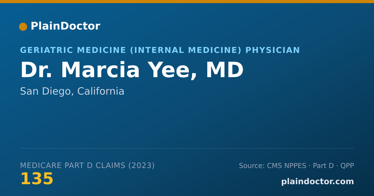 Shareable card for Marcia Yee, MD - Geriatric Medicine (Internal Medicine) Physician, San Diego, CA